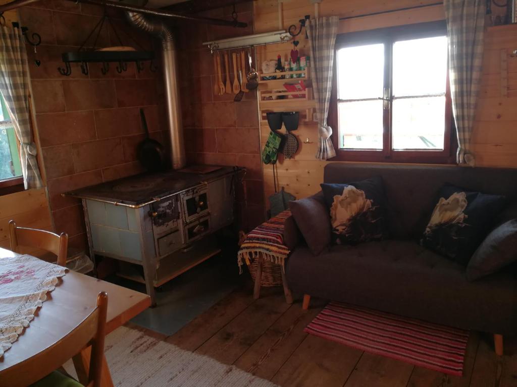 Posezení v ubytování Almhütte Andrea
