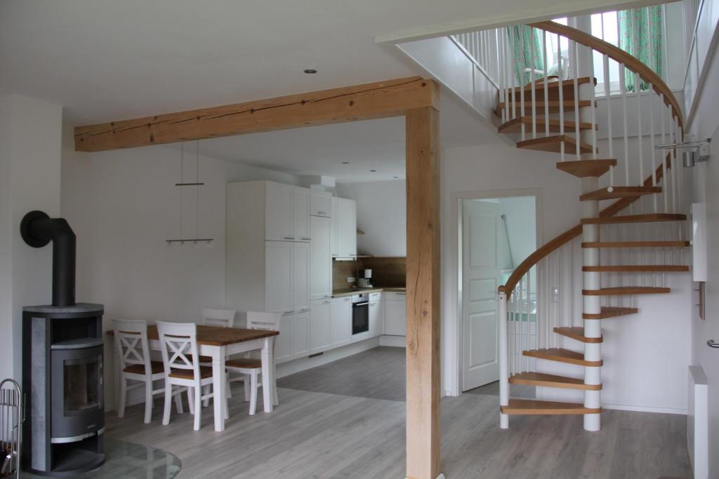 Kuchyň nebo kuchyňský kout v ubytování Landhaus Fünfseen