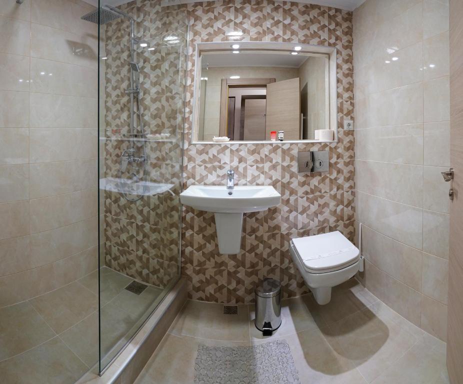 Koupelna v ubytování Hotel Tiara