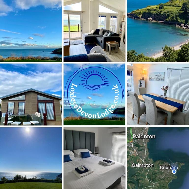 a collage of different pictures of a house at Loxley's Devon Lodge in Brixham