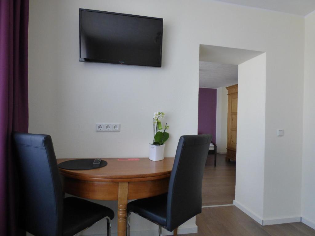 TV a/nebo společenská místnost v ubytování Apado-Hotel garni