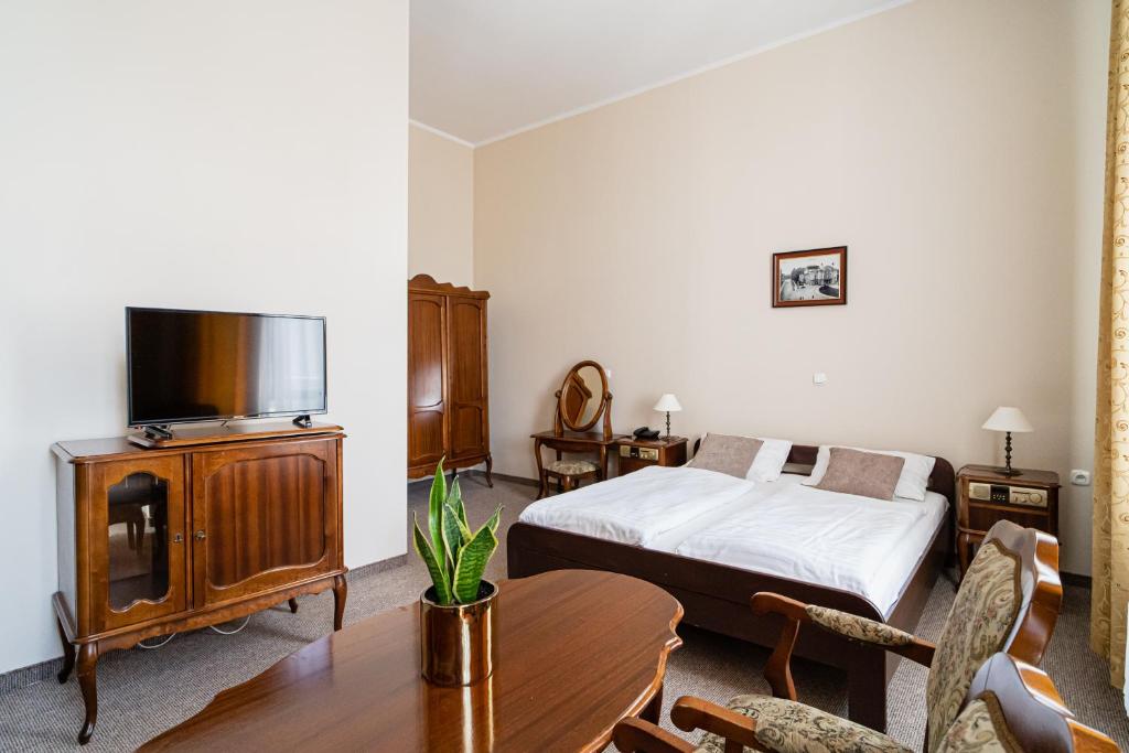 TV a/nebo společenská místnost v ubytování Hotel Polonia
