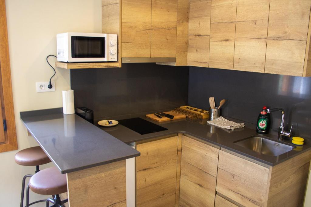 Kuchyň nebo kuchyňský kout v ubytování Apartaments Areny - L'Amfitriona