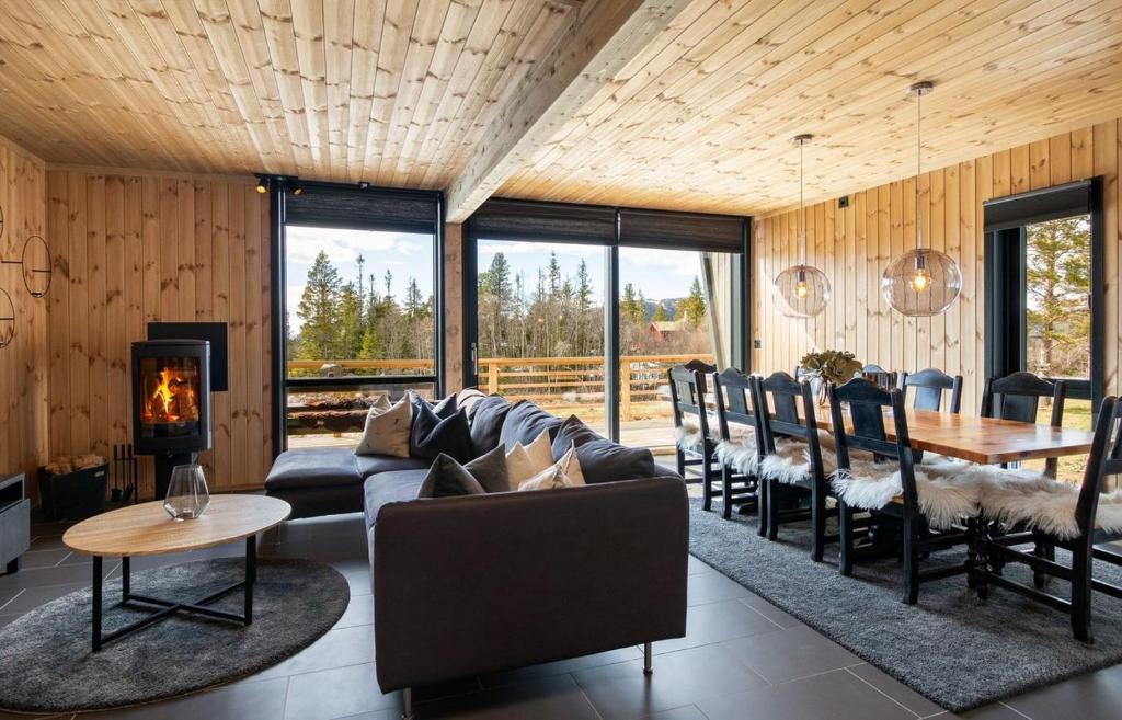 Posezení v ubytování Gaustablikk Hytte - MountainView