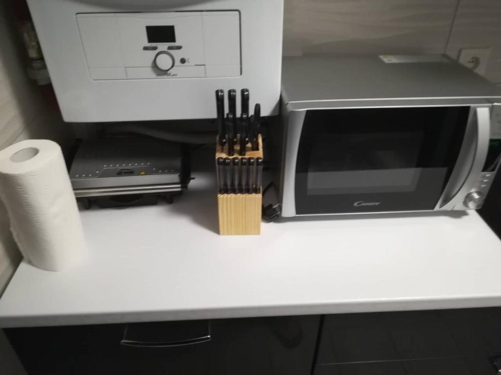 Kuchyň nebo kuchyňský kout v ubytování APARTMAN D&D***
