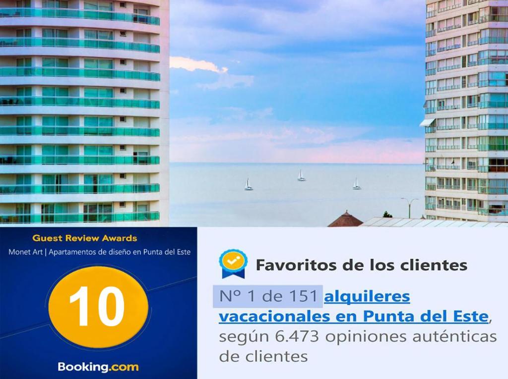 una imagen de un edificio junto al océano en Monet Art - Apartamentos de diseño en Punta del Este, en Punta del Este