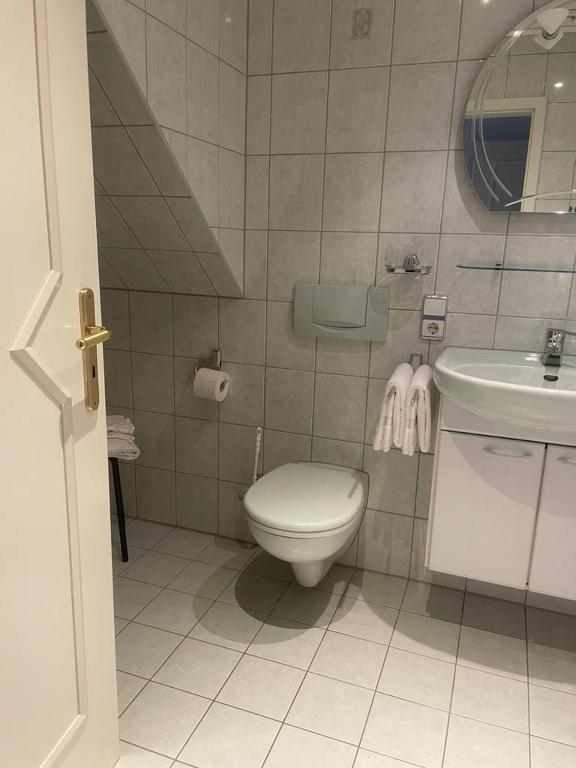 Koupelna v ubytování Gasthaus Hubertus