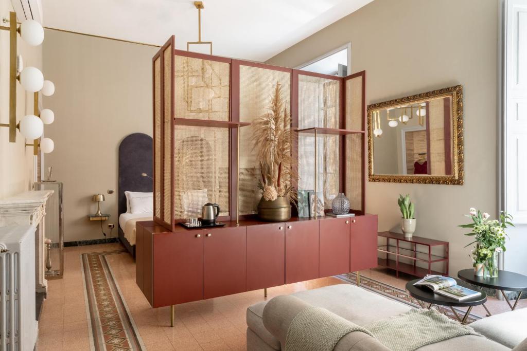 A bed or beds in a room at Glance in Rome