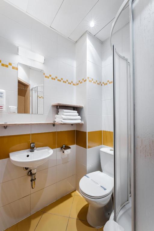 Koupelna v ubytování Hotel Lechicka