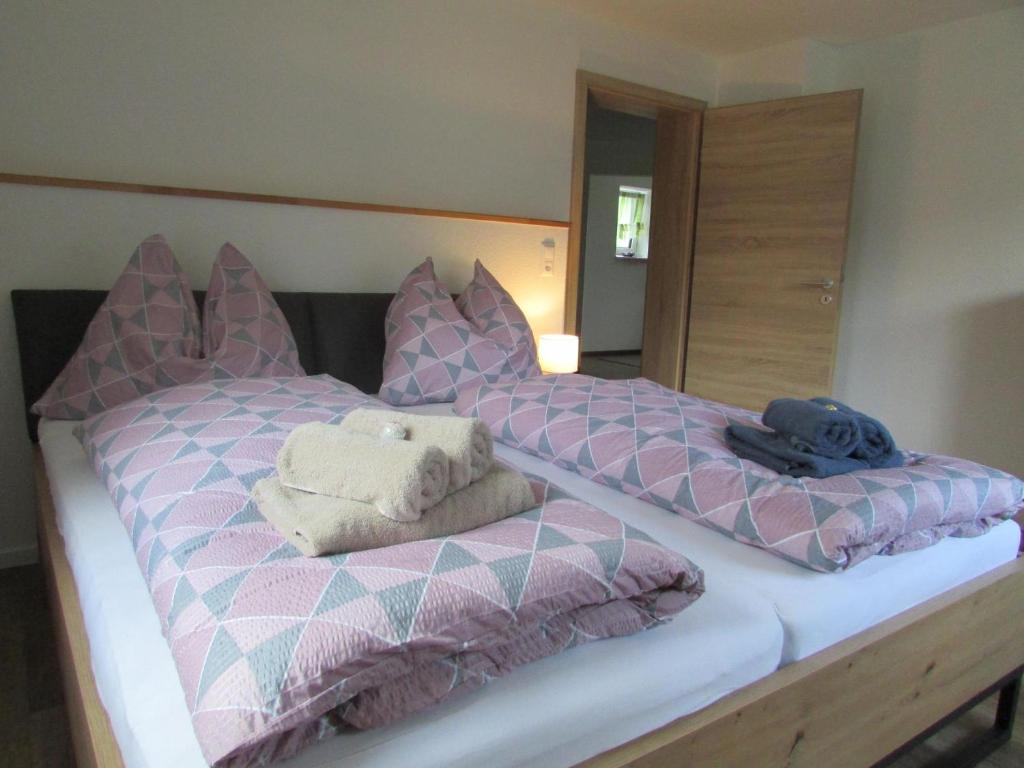 Postel nebo postele na pokoji v ubytování Ferienhaus Priller