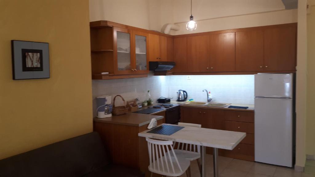 A kitchen or kitchenette at OSCAR STUDIO KALAMATA city centre