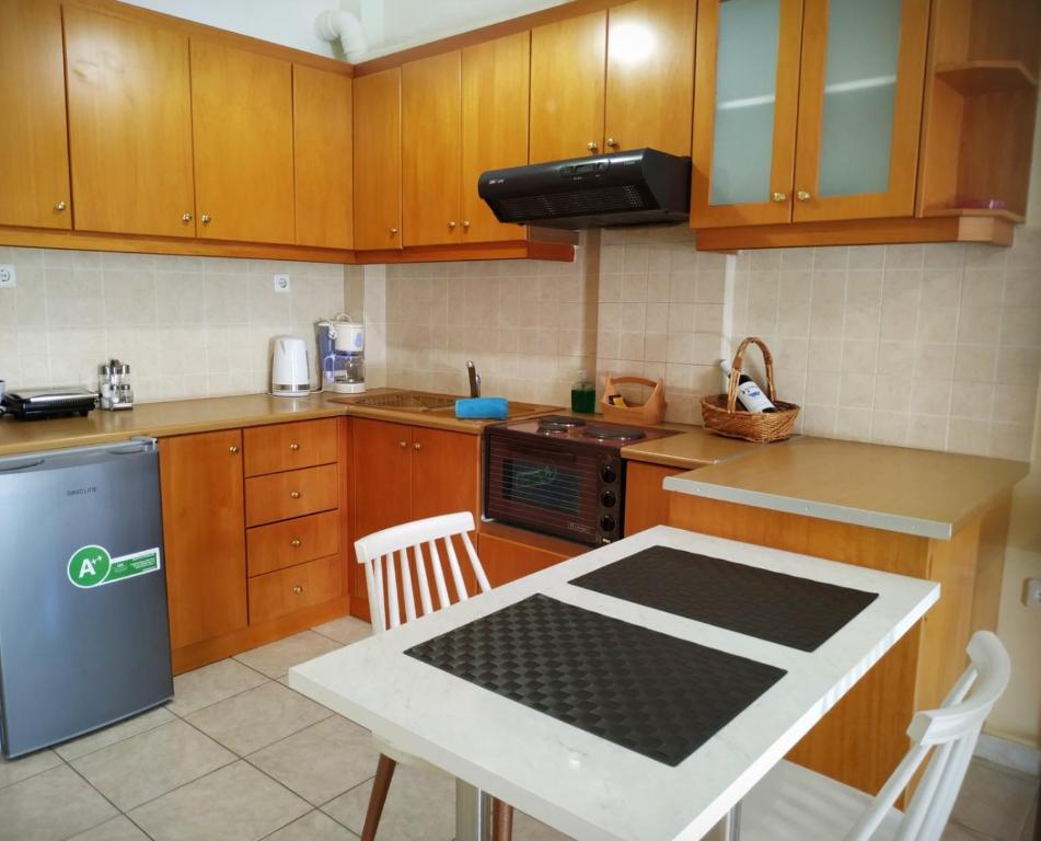 A kitchen or kitchenette at OSCAR STUDIO KALAMATA city centre
