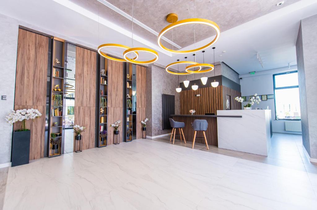 Kuchyň nebo kuchyňský kout v ubytování Hotel Prestige