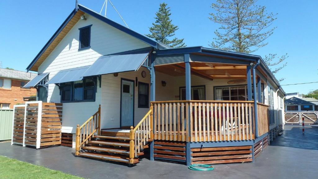 Bygningen som feriehuset ligger i