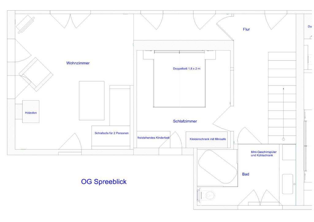 Půdorys ubytování Ferienwohnung Spreeblick