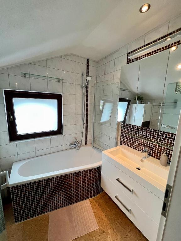Koupelna v ubytování Ferienhaus Fuchseck