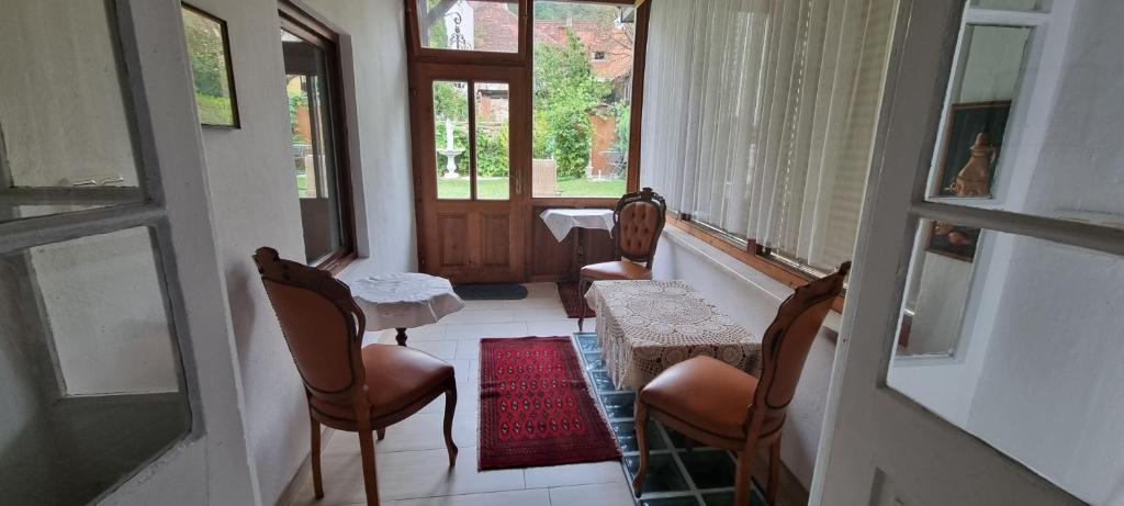 Posezení v ubytování Innenstadtgarten-Wohnung