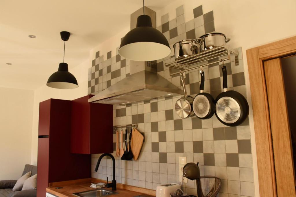 Kuchyň nebo kuchyňský kout v ubytování Apartamentos Tierra y Arte