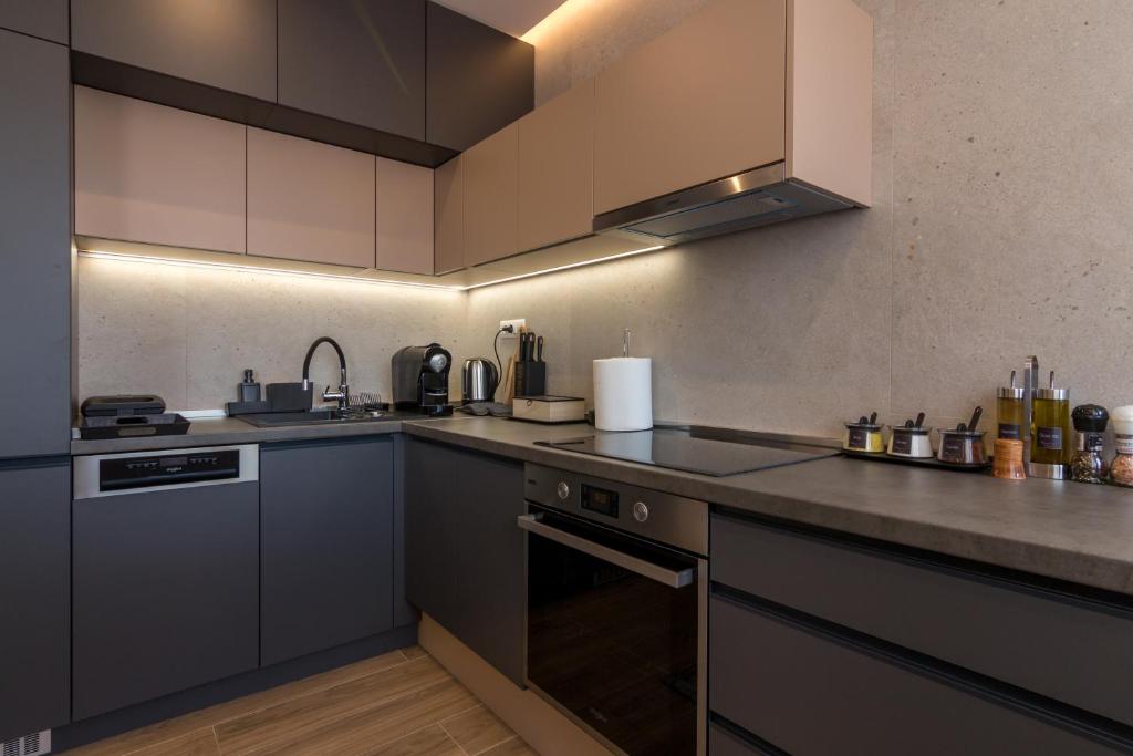 Kuchyň nebo kuchyňský kout v ubytování Mayisa Apartments