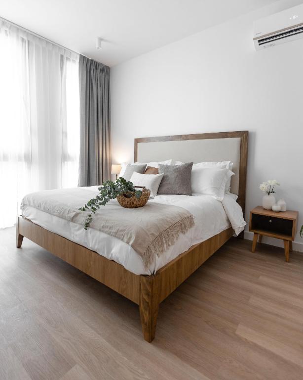 Postel nebo postele na pokoji v ubytování Residencias Cityzen cerca del Aeropuerto