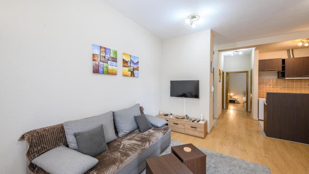 Kuchyň nebo kuchyňský kout v ubytování Lux Apartman D&N