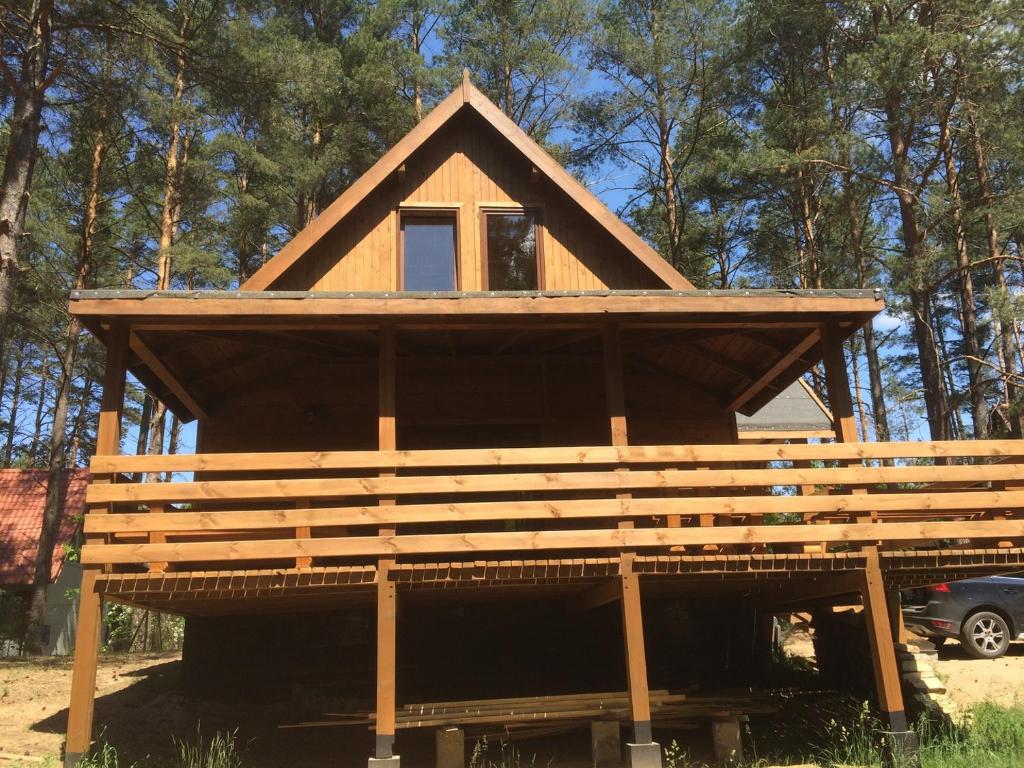 a house being constructed with a roof at Domki-Mazury in Pasym