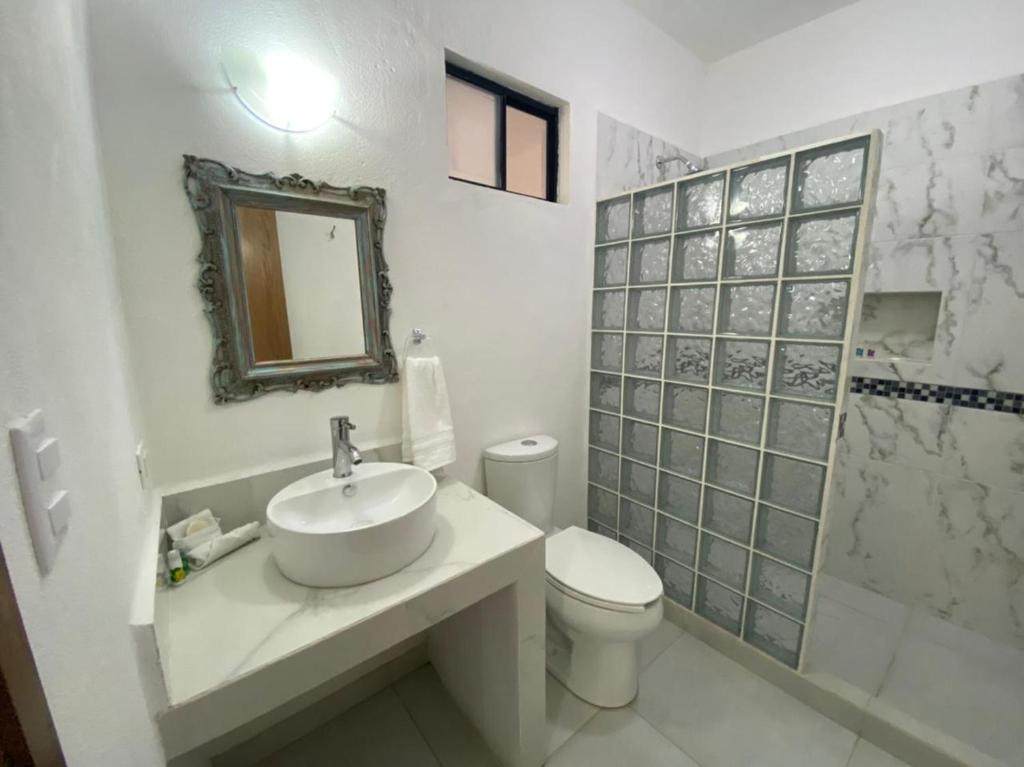 Koupelna v ubytování Hotel La Lejona