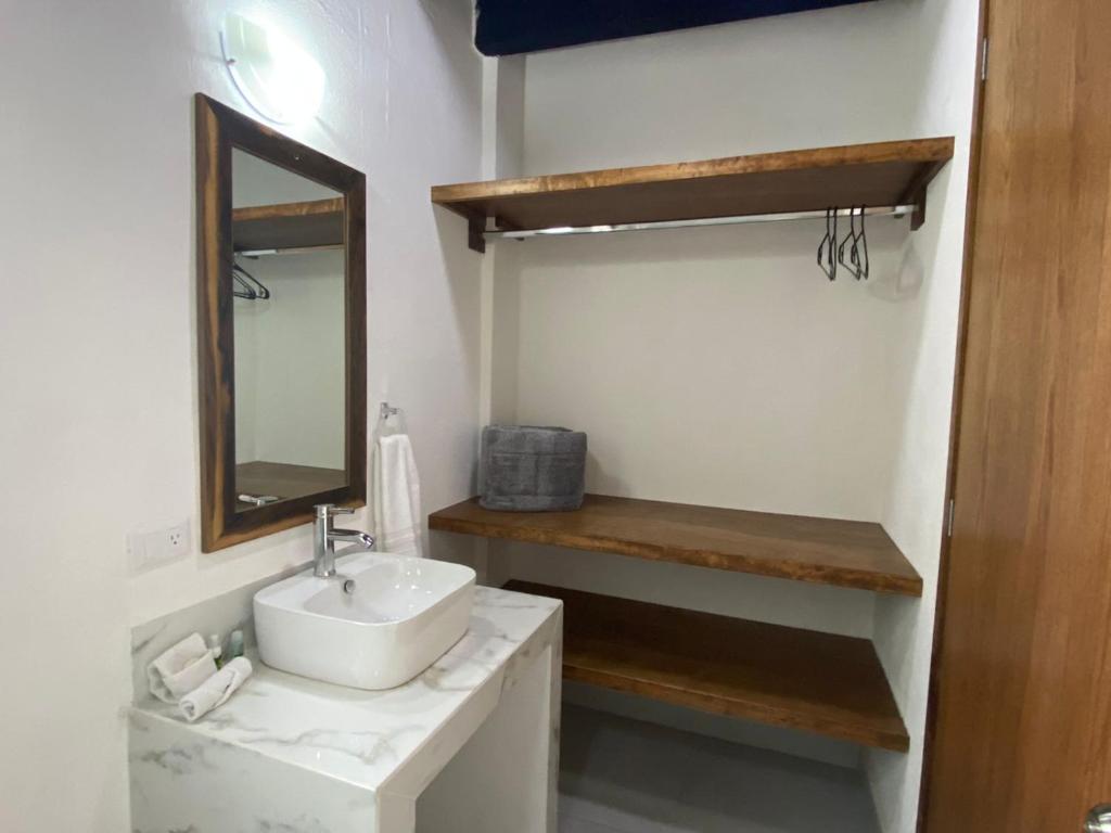 Koupelna v ubytování Hotel La Lejona