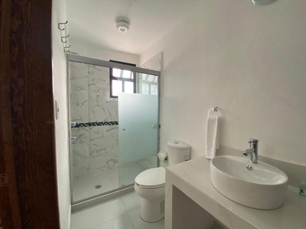 Koupelna v ubytování Hotel La Lejona
