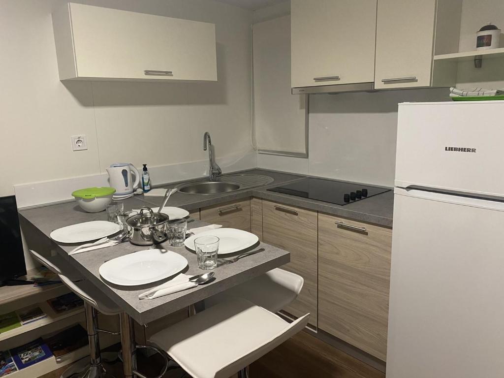 Kuchyňa alebo kuchynka v ubytovaní Apartment Pakostane 16579a