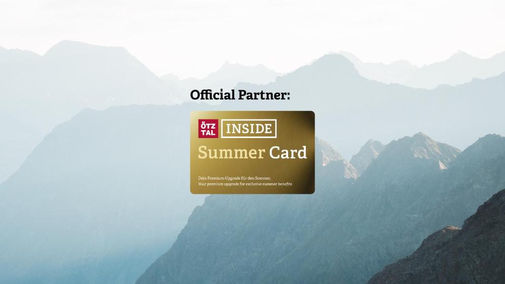 a sign that reads the inside of a summer card at die berge lifestyle-hotel Sölden in Sölden