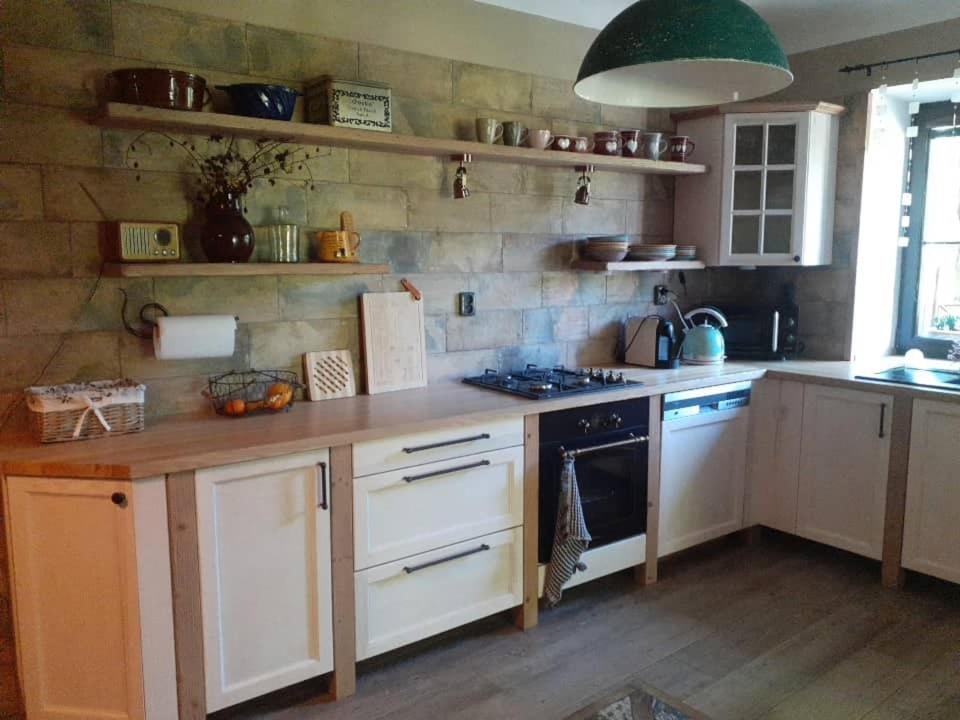 Kuchyň nebo kuchyňský kout v ubytování Apartmán v Podzámčí