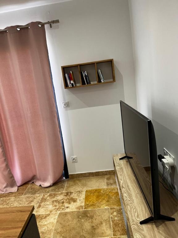 Televízia a/alebo spoločenská miestnosť v ubytovaní Magnifique maisonnette Dépendance avec Piscine