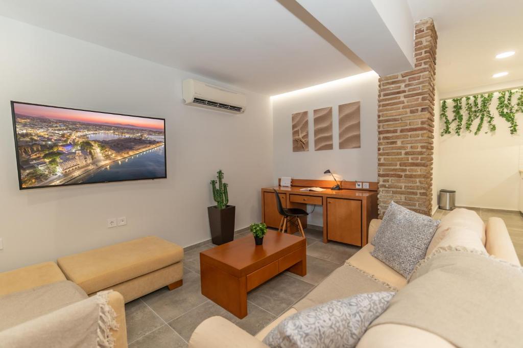 Posezení v ubytování Camara Suite (Sea & City)