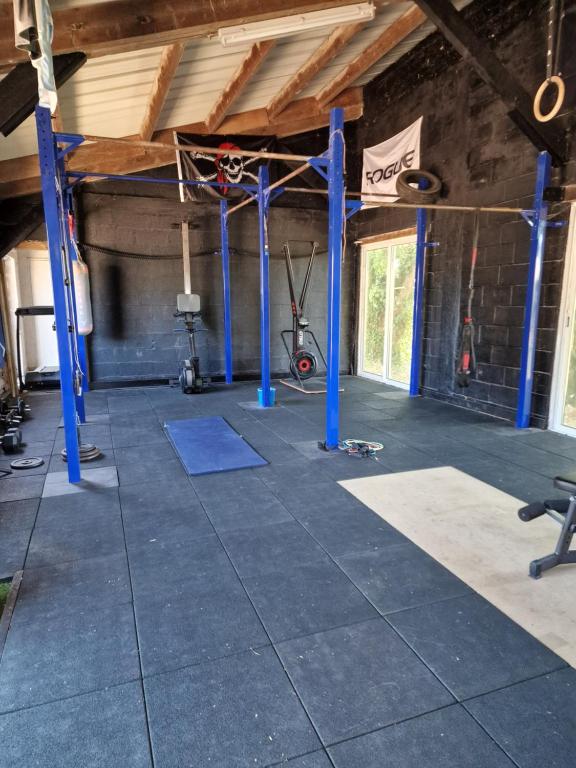 Posilňovňa alebo fitness centrum v ubytovaní Bâtisse XVIII ème, dans enceinte d'un château.