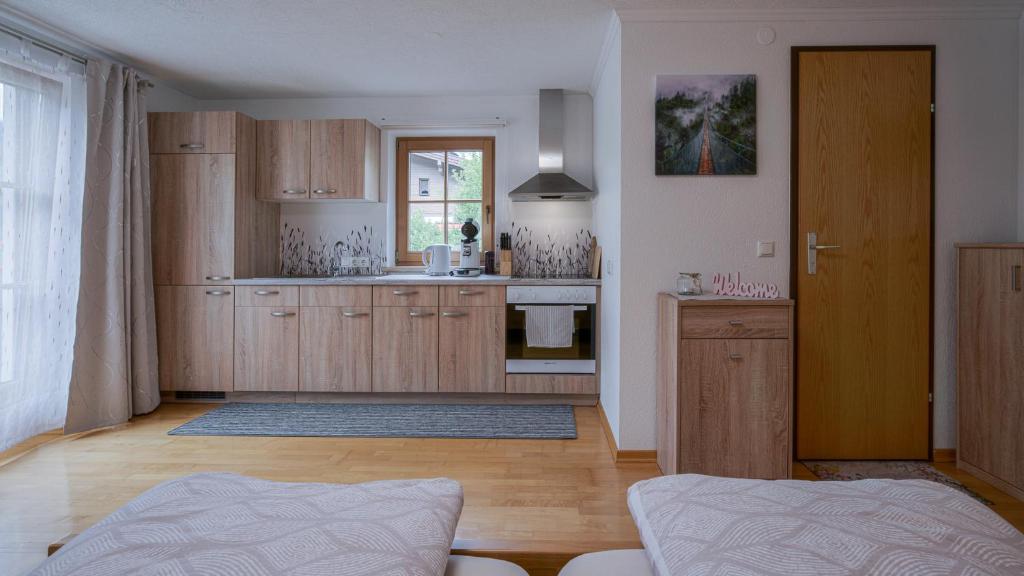 Postel nebo postele na pokoji v ubytování Haus Egger