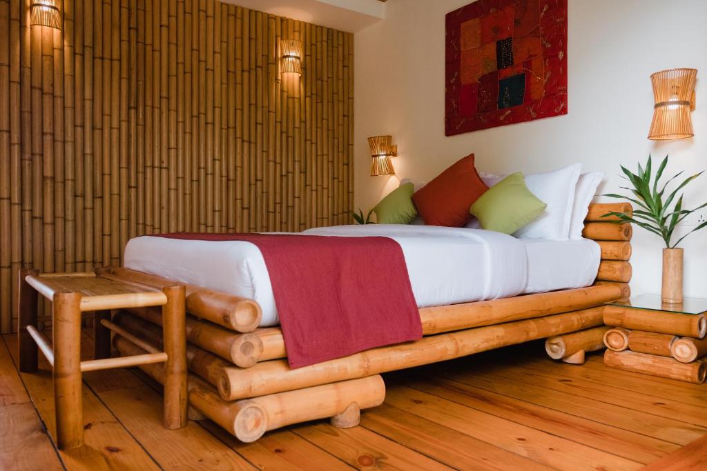 Postel nebo postele na pokoji v ubytování Ecoboo Maldives
