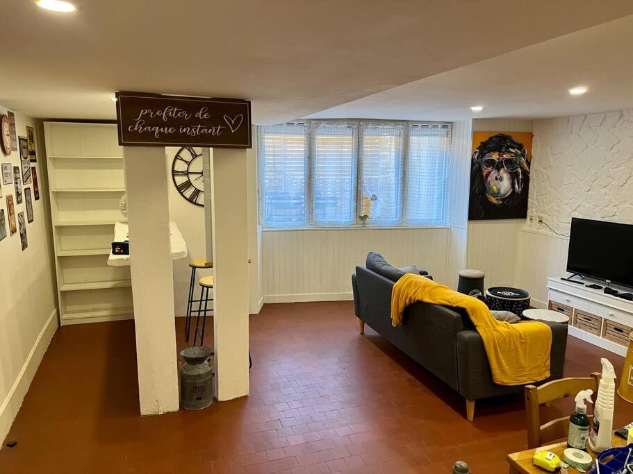 Televízia a/alebo spoločenská miestnosť v ubytovaní DOLE : L ATELIER DES RÊVES
