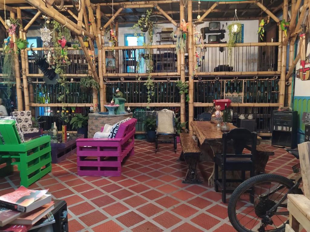 Zona de estar de Hostel Camelot Salento