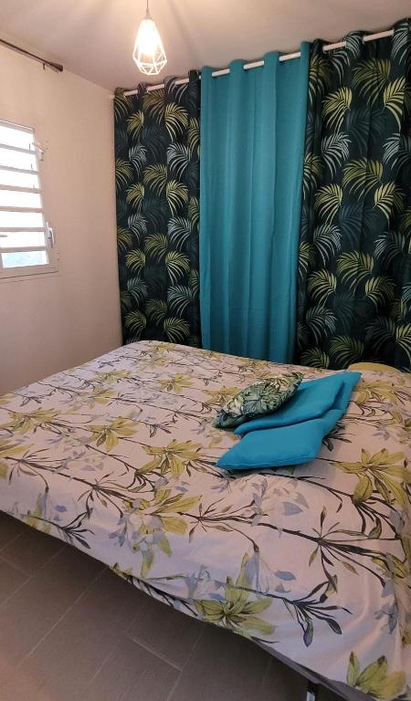 Postel nebo postele na pokoji v ubytování VILLA CARAIBES vue mer exceptionnelle
