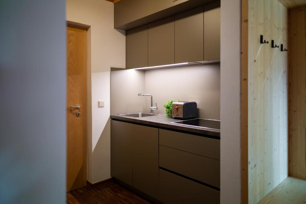 Kuchyň nebo kuchyňský kout v ubytování Residence Veider