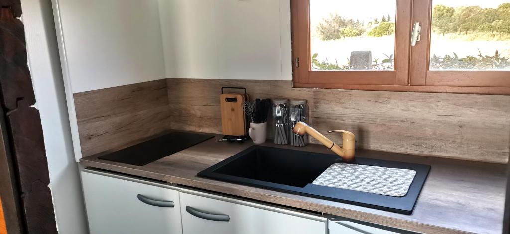 Kuchyň nebo kuchyňský kout v ubytování Chalet en bois "Le Libellule"