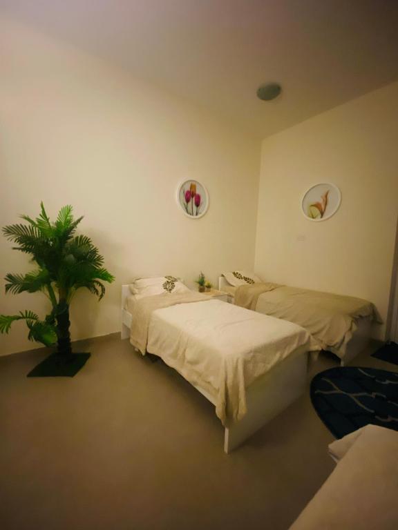 Postel nebo postele na pokoji v ubytování SHAIKHA villa