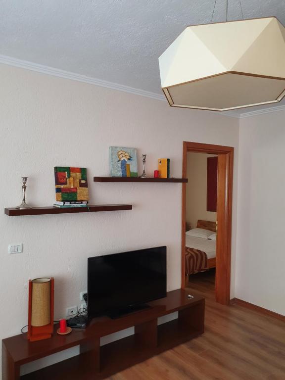 TV i/ili multimedijalni sistem u objektu Cozy Apartment near Ohrid Lake