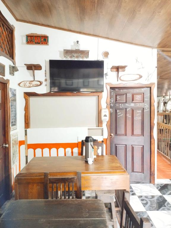 Una televisión o centro de entretenimiento en Casa Turística Art-Vélez Salento