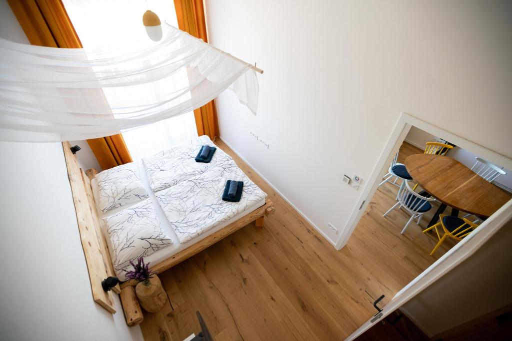 Postel nebo postele na pokoji v ubytování Pila Kvilda