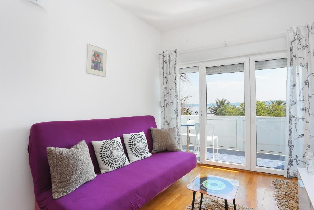 Apartments by the sea Podgora, Makarska - 18918 - 一居室公寓，阳台和海景