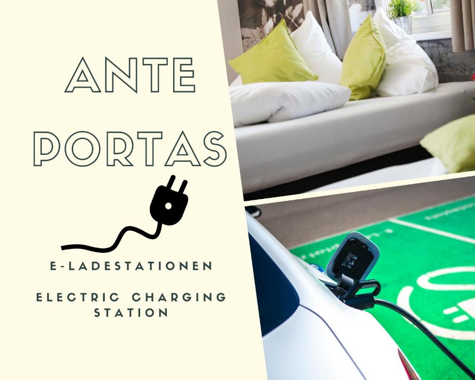 un libro sobre coches eléctricos expuestos en una tienda en Apartments Ante Portas, en Salzburgo