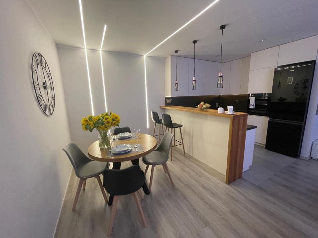 Kuchyň nebo kuchyňský kout v ubytování Apartament Centrum Bodzentyńska, centrum Rynek, bezpłatny parking