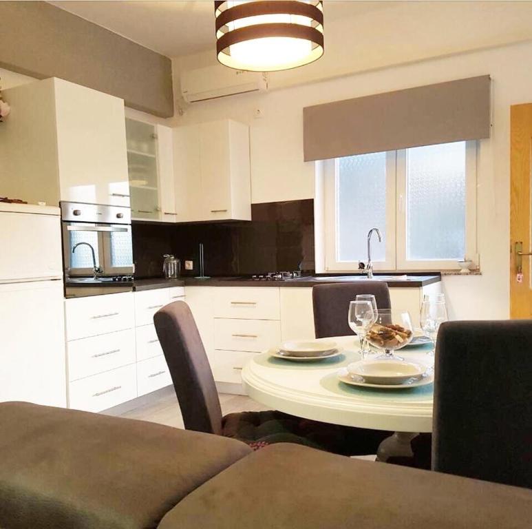 Kuchyň nebo kuchyňský kout v ubytování Apartman Branka
